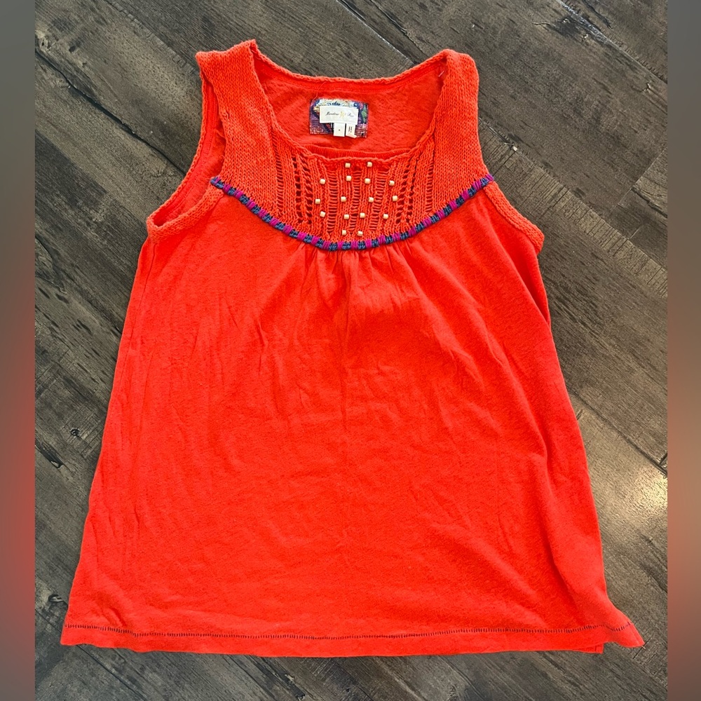 Anthropologie | Meadow Rue | Relaxed Beaded Tank | Size Small